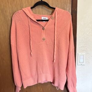 Sonoma Peach Hooded Knit with Buttons
